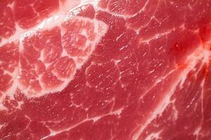 Raw pork steak. Macro background. photo