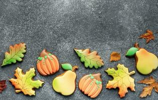 Multicolored autumn homemade cookies photo