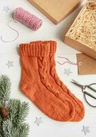 Wool knitted socks photo