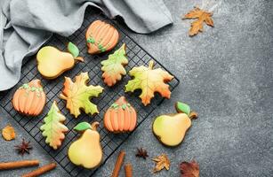 Multicolored autumn homemade cookies photo