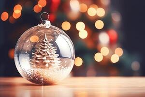 Magical Christmas snow globe photo