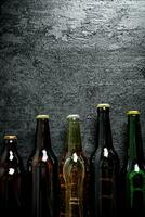 Closed beer bottles. photo