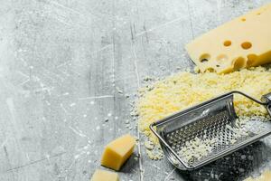 Grated fresh cheese. photo