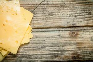 Thin slices of cheese. photo