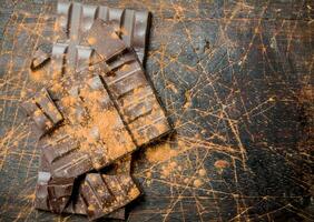 Cocoa powder with chocolate. photo