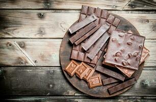 Different types of chocolate. photo