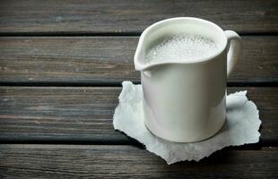 Fresh milk in a cup. photo