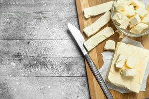 Butter on a wooden Board. photo