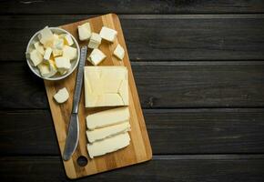 Butter on a wooden Board. photo