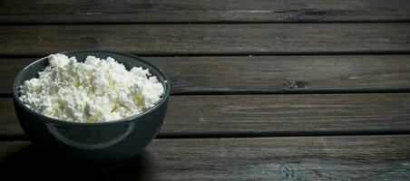 Cottage cheese in bowl. photo