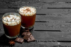 Hot chocolate with marshmallows. photo