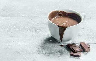 Mug of hot chocolate. photo