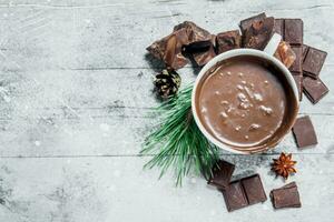 Mug of hot chocolate. photo