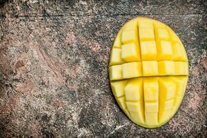 Ripe cut mango. photo