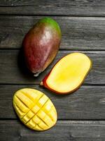 Pieces of fragrant mango. photo