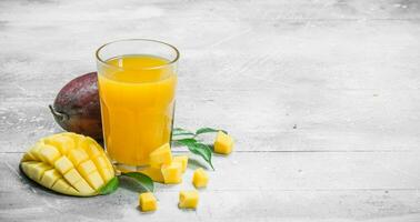 Mango juice in glass. photo