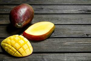 Pieces of fragrant mango. photo