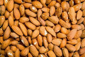 The texture of almonds is peeled. photo