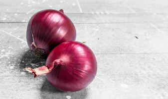 Red ripe onions. photo
