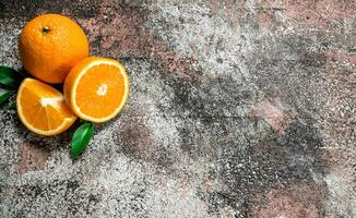 Pieces of fresh oranges. photo