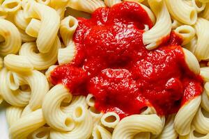 Pasta with tomato sauce. photo