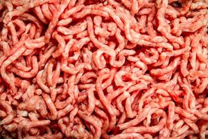 Texture of raw minced meat . photo