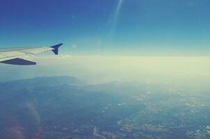 original view of Turkey from the windows of aircraft flying over it photo