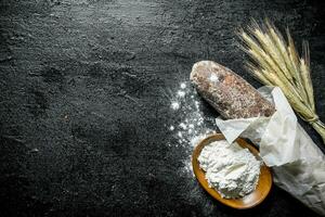 Rye bread with spikelets. photo