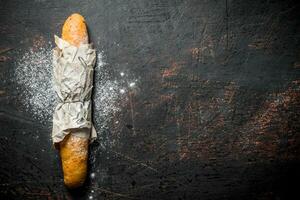 Fragrant crispy baguette. photo