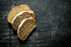 Pieces of rye bread. photo