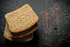 Pieces of fragrant bread. photo