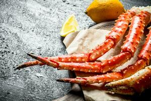 Fresh crab with lemon. photo