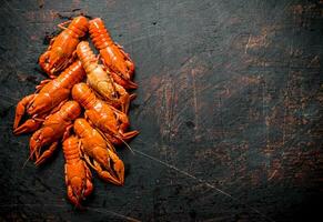 Spicy boiled crayfish. photo