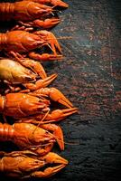 Delicious cooked crayfish. photo