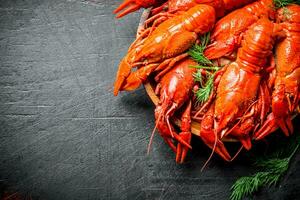 Hot spicy crayfish. photo