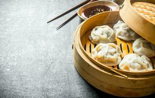 Dumplings of manta with beef. photo