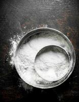 Flour with different sieve. photo