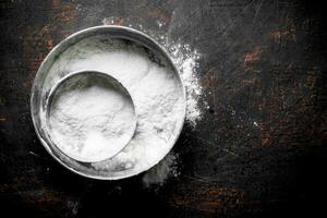 Flour with different sieve. photo