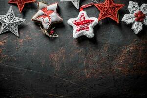 Collection of Christmas decorations. photo