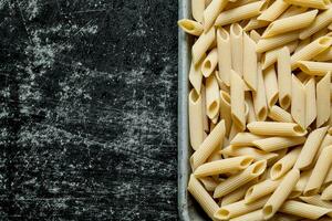 Dry pasta. Texture pasta. photo