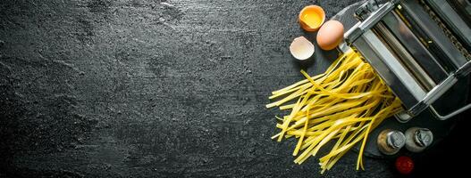 Cooking homemade pasta. photo