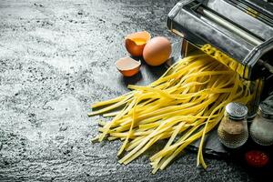 Cooking homemade pasta. photo