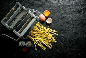 Cooking homemade pasta. photo