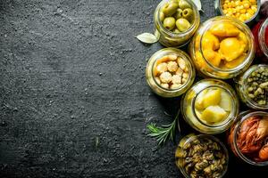 Homemade pickled food. photo