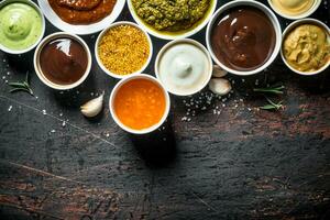 Mix from different kinds of sauces. photo