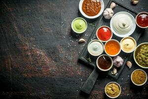 Mix of fresh sauces. photo