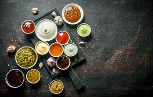 Mix of fresh sauces. photo