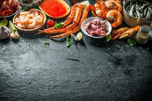 The range of different seafood. photo