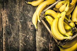 box of fresh bananas. photo