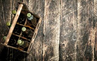 box with bottles of fresh beer. photo